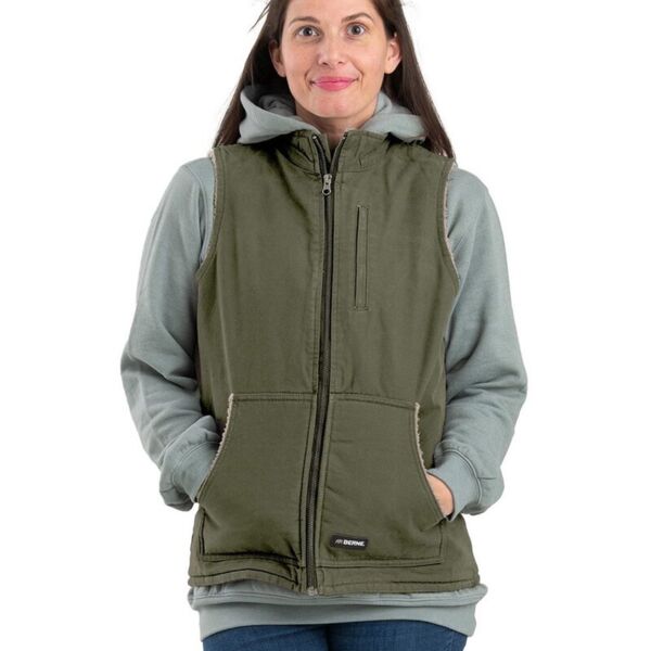 Women's Sherpa-Lined Softstone Duck Vest Thumbnail
